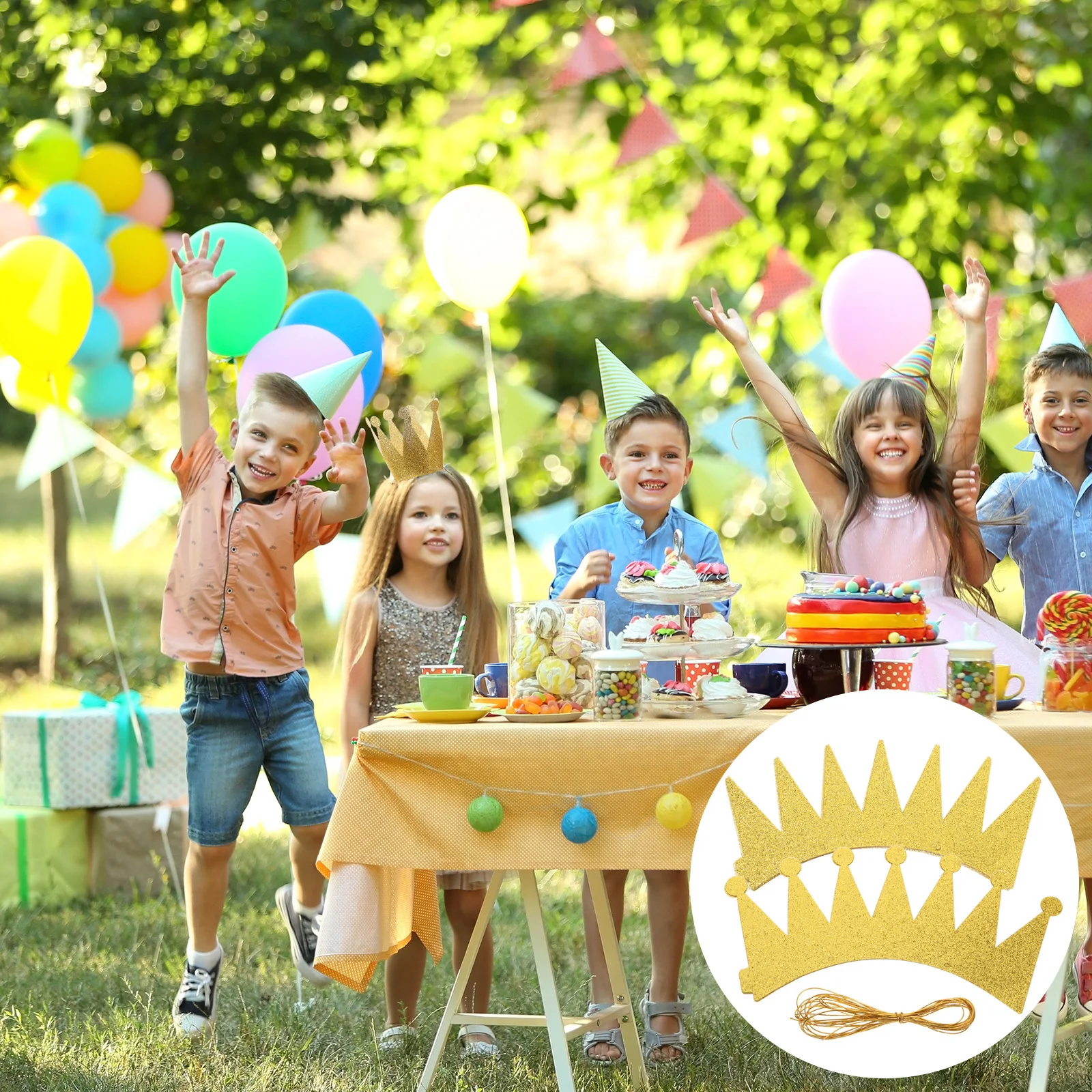 

12Pcs Baby Shower Photo Prop Birthday Celebration Hat Lovely Design Fine Workmanship Gift Idea Birthday Crowns