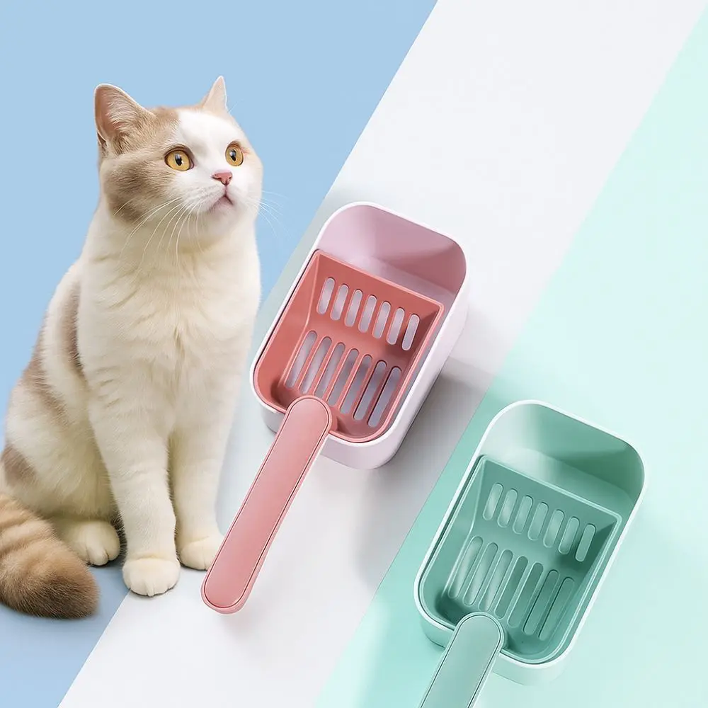 

Large Capacity Cat Litter Scoop Plastic Fine Sifting Pet Poop Shovel with Storage Box Pets Litter Shovel Pet Supplies
