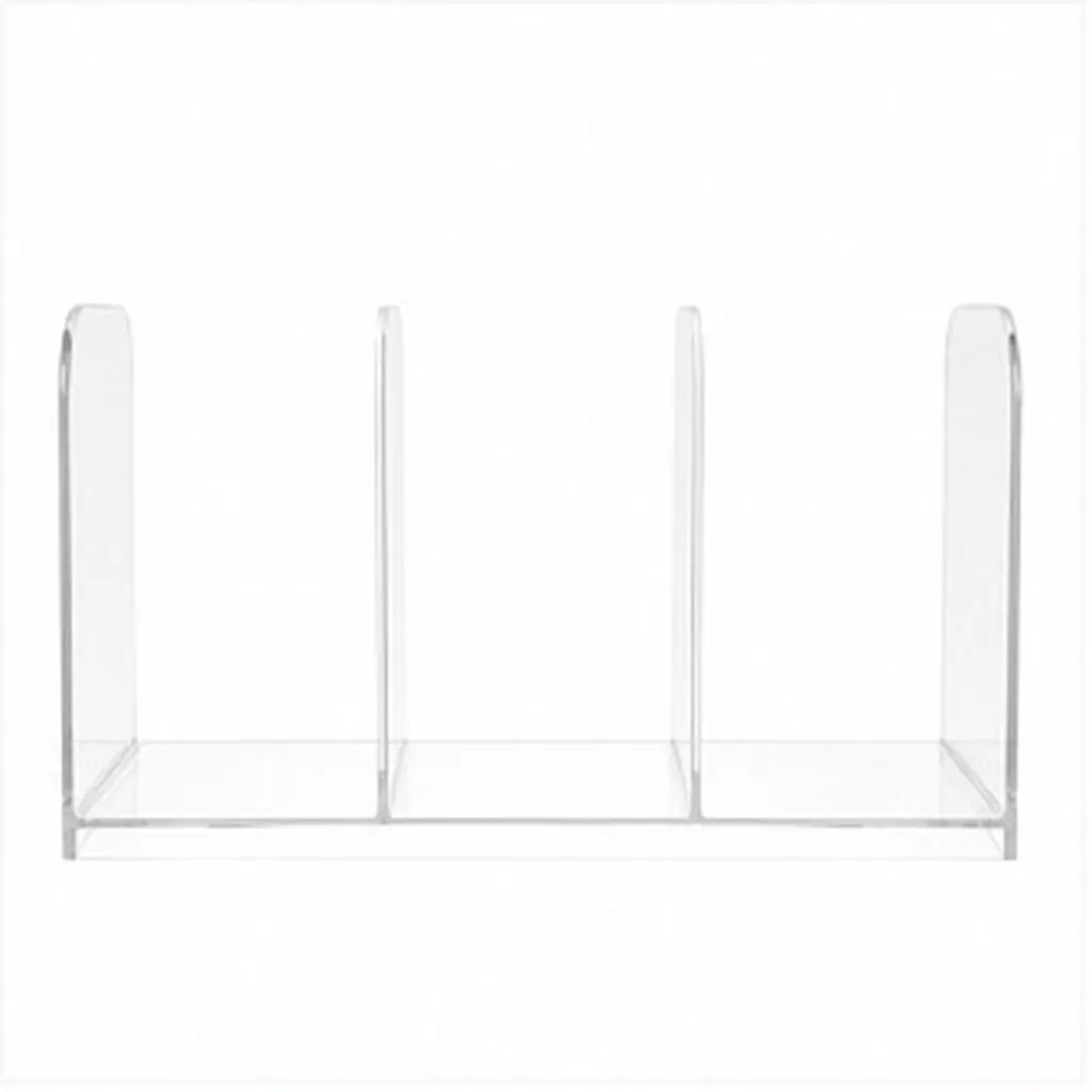 Transparent 4-Slot Desktop Bookshelf File Holder for Books, Magazines, Documents, Office & School Organizer