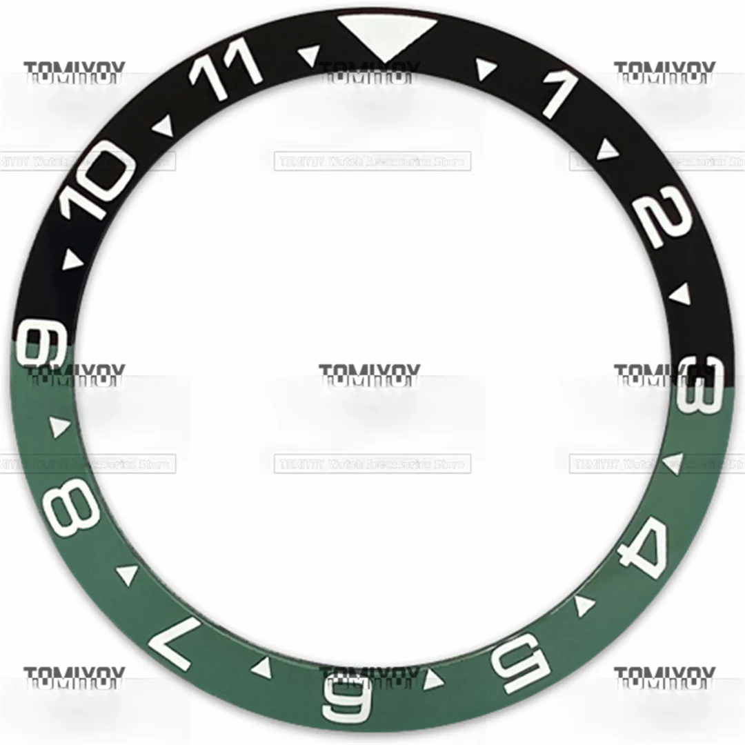 Bisel plano de cerámica para Seiko Sekio007 SKX005, 38MM, negro, azul, verde, 12 horas, reloj mecánico para hombre