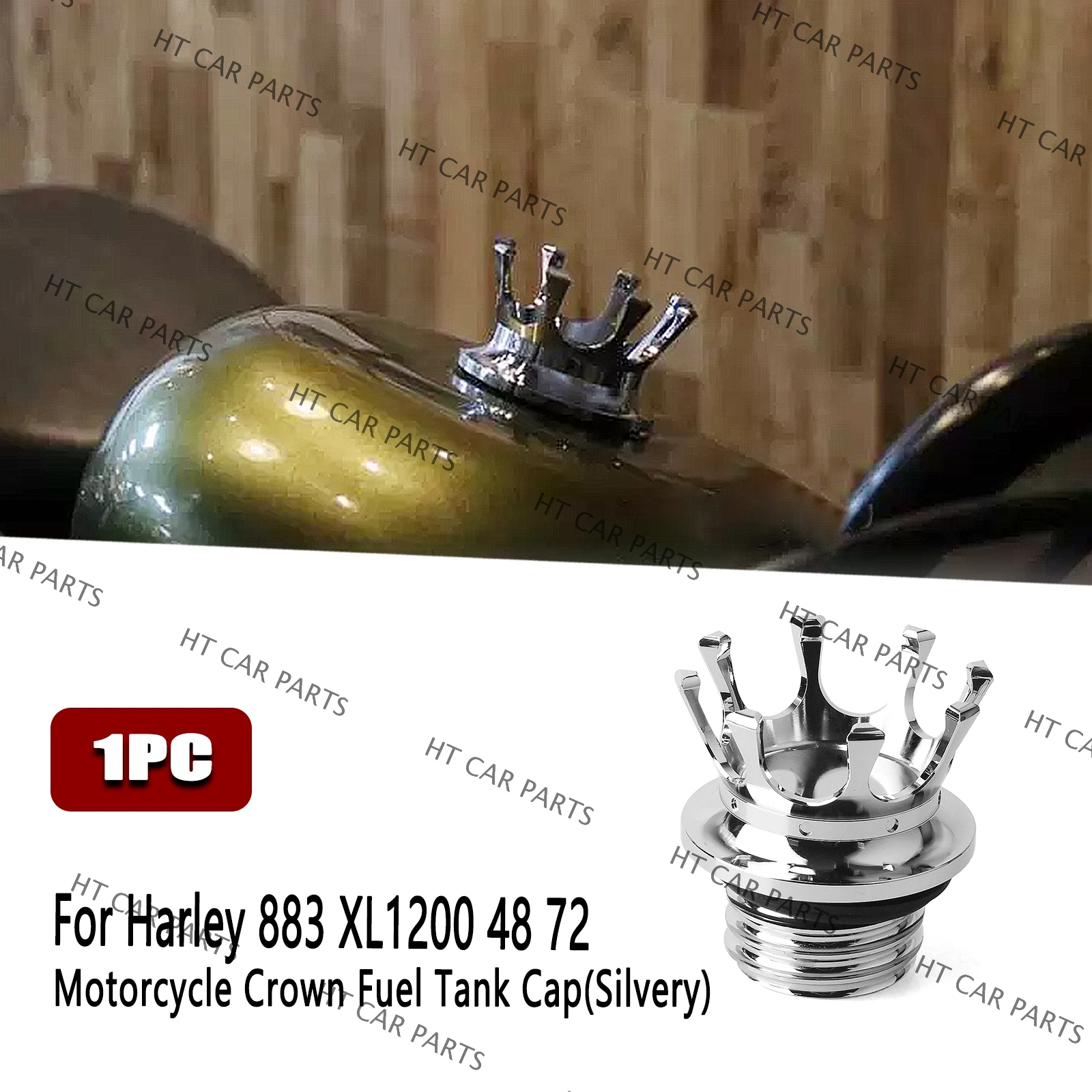 

For Harley Sportster/Dyna/Softail/Road King/Freewheeler models 1 Piece Silver of Motorcycle Petrol Gas Fuel Tank Cap