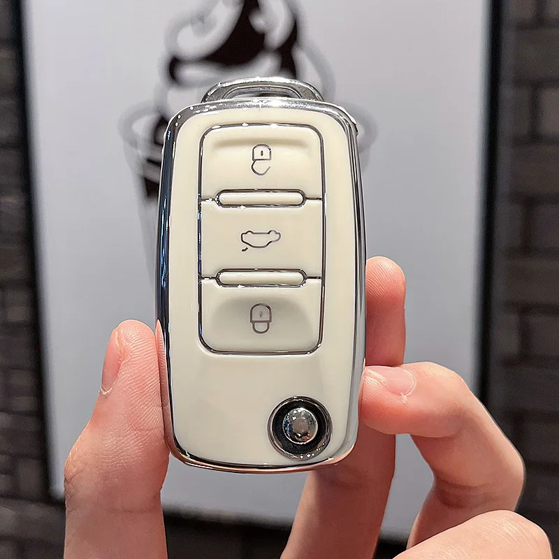 3 Buttons Soft TPU Car Key Case Cover For VW Volkswagen MK4 Bora Bora Touran Skoda Seat Golf 4 5 6 Jetta Passat Polo Shell Fob view 5