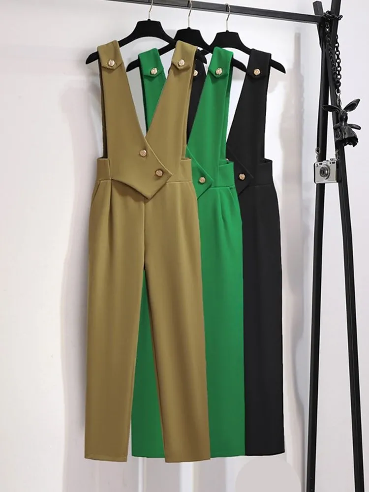 

High Waist Harem Pants Women's Spring Summer New Design Nine Points Suit Pants Overall Clothes Ladylike Commute Sle