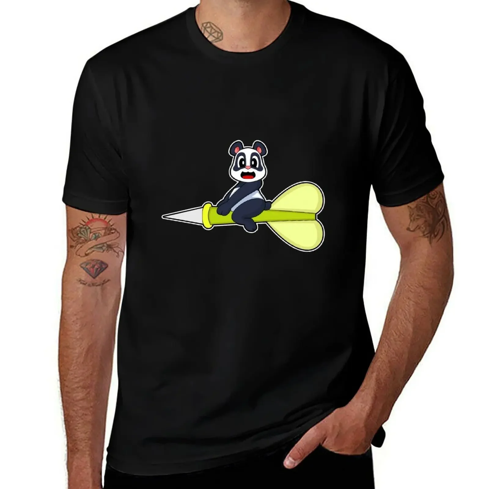 

Panda Darts Dart T-Shirt anime stuff summer tops customs design your own Short sleeve tee men