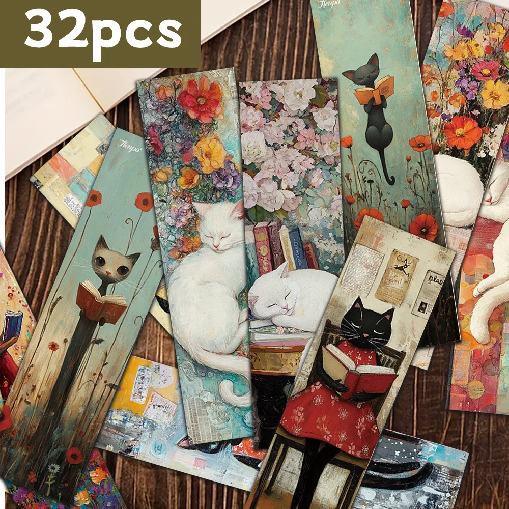 32pcs,Healing Cute Pet Reading Theme Bookmarks, Christmas, Teacher Gift, Back-To-School Holiday Gifts, Creative Artistic Designs