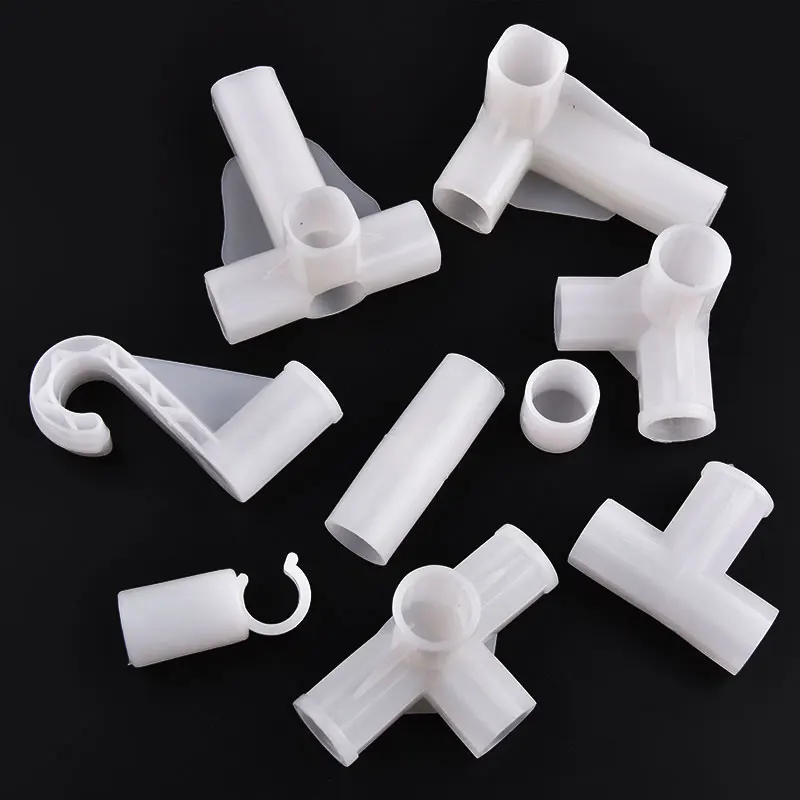 Inner Dia 16mm Plant Support Tee Way Four Way Connector Water ,Tube Joint Shelf Wardrobe Hook Fittings DIY Garden Decors 2~20Pcs