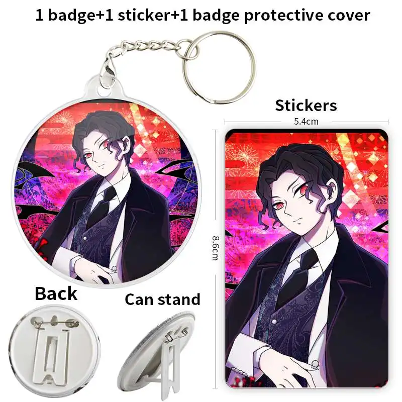 Kibutsuji Muzan аниме персонажи игры мягкая пуговица значок брошь якорь периферийные булавки Косплей Милая одежда любимый мультфильм кулон