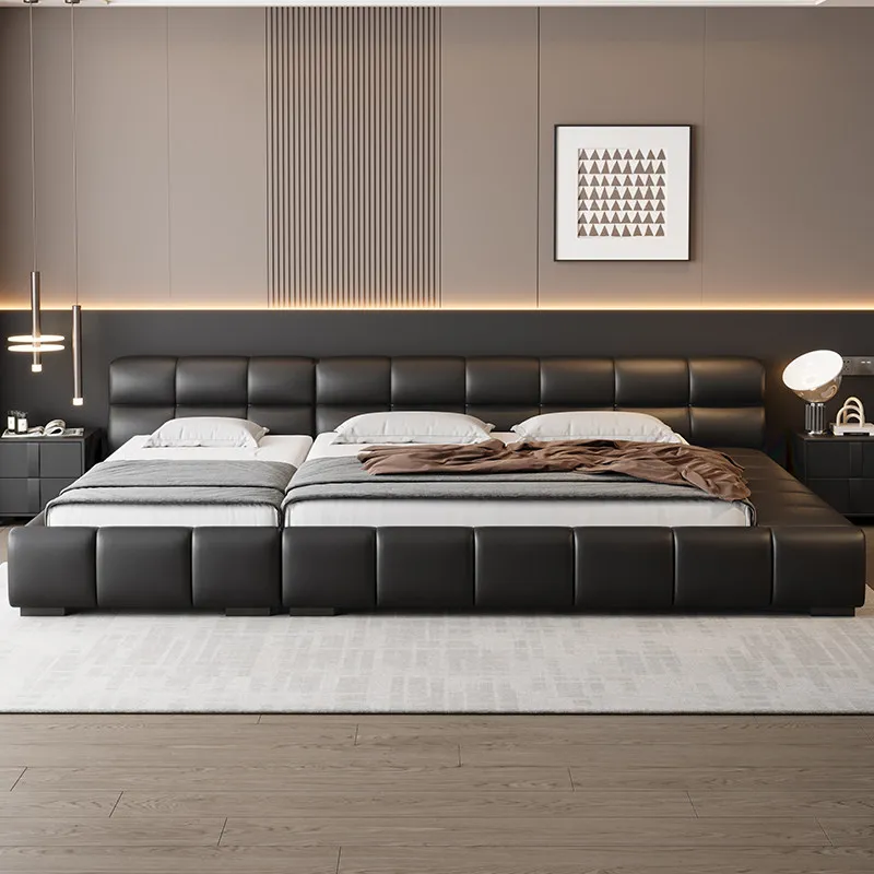 #Home for180cm150cm Modern Deluxe Lawrence leather Master Bedroom Spliced Queen Bed frame bedroom beds and bed frames furniture