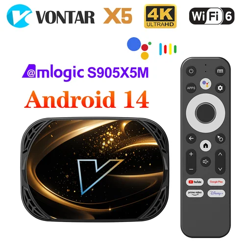 VONTAR X5 Android 14 TV Box Amlogic S905A (S905X5M) 4GB 128GB 32GB 64GB 1000M Wifi6 4K AV1 Google Play reproductor multimedia decodificador