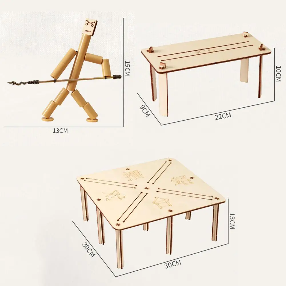 1 комплект, боевые деревянные куклы ручной работы для бамбукового человека, деревянные боты, боевая игра для 2-4 игроков PK, настольная боевая игра-истребитель