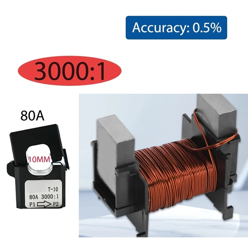 3000/1 Mini Split Core Current Transformer Sensor AC Open Type CT 80A Clamp High Frequency Transformer