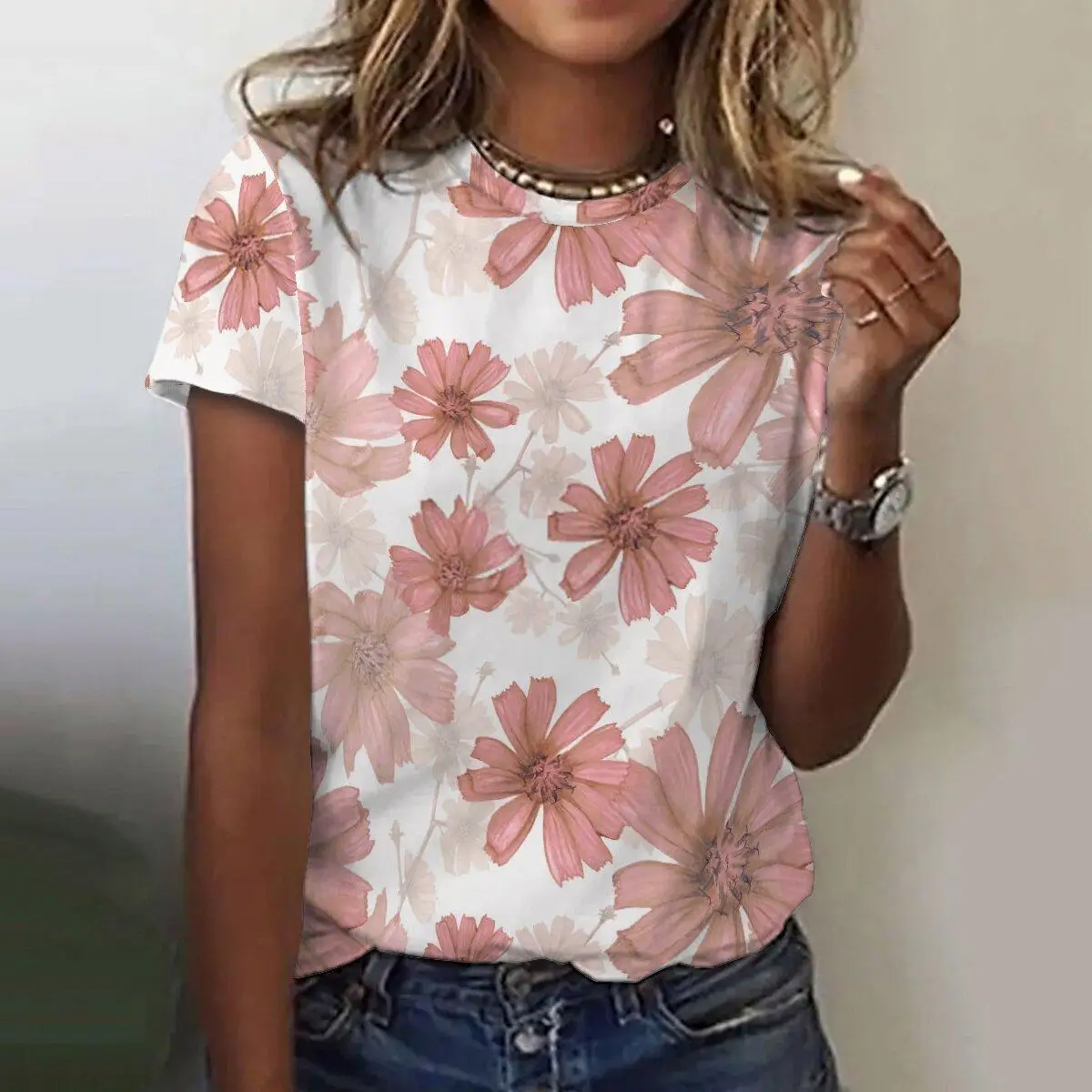 Beautiful Flower 3D Print T-shirts Women Streetwear Casual Fashion Y2k Short Sleeve T Shirt O-neck Kids Tees Tops Clothing