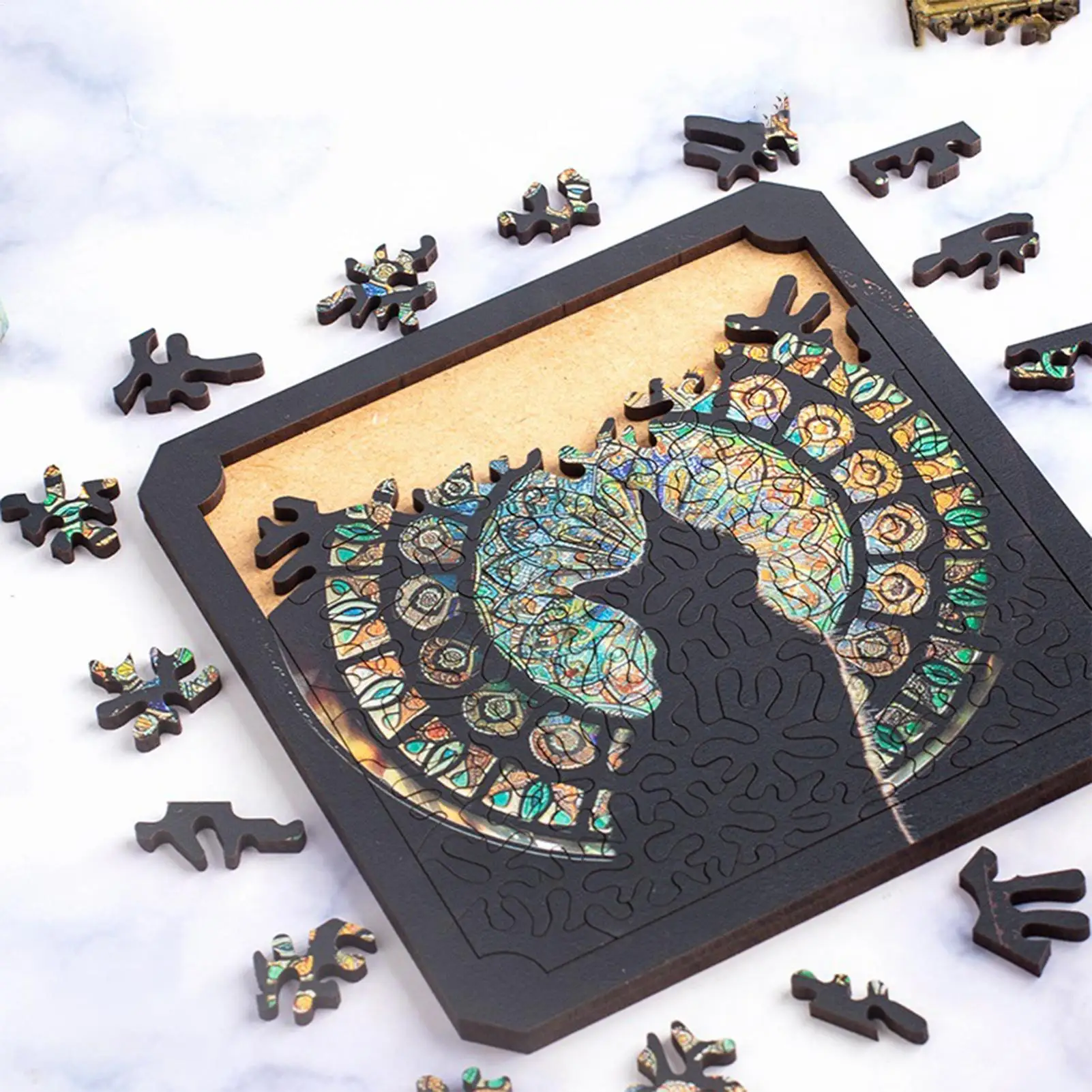 القط لغز جدار خشبي الفن القط الكنيسة غامرة الحيوانات الأليفة لغز ألعاب تعليمية لعشاق غرفة المعيشة طاولة غرفة النوم مكتب بار