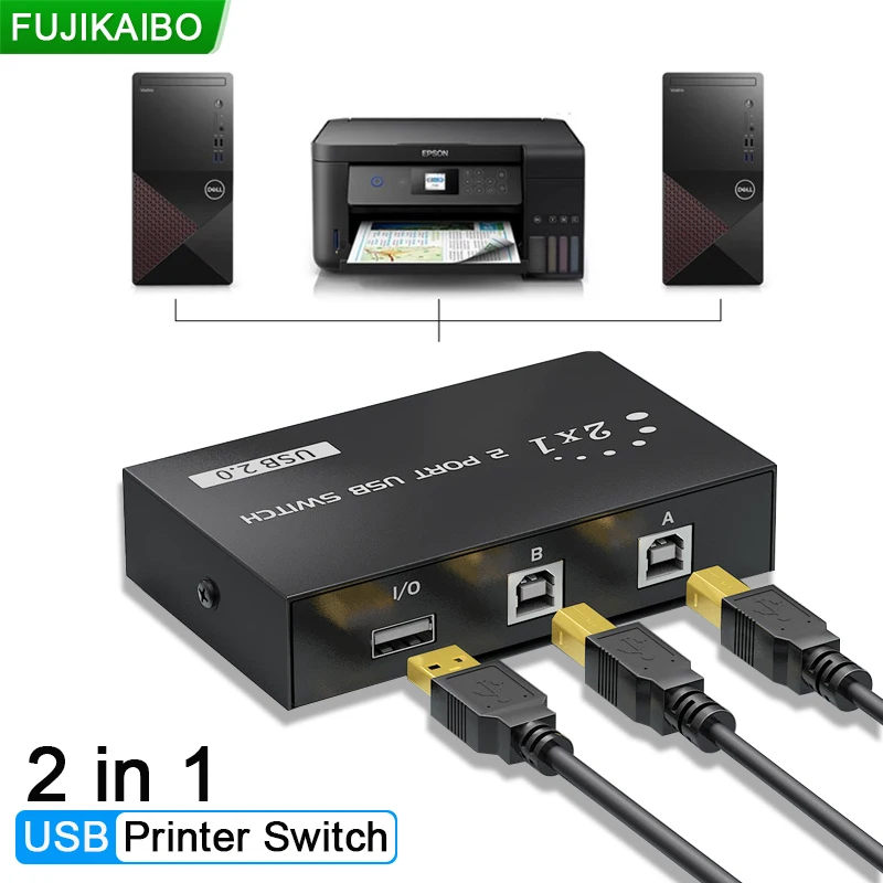 USB Sharing Switch Switcher 4 or 2 in 1 Out Printer Cable Adapter Box Video Switcher For PC Scanner Printer Udisk Laptop Desktop