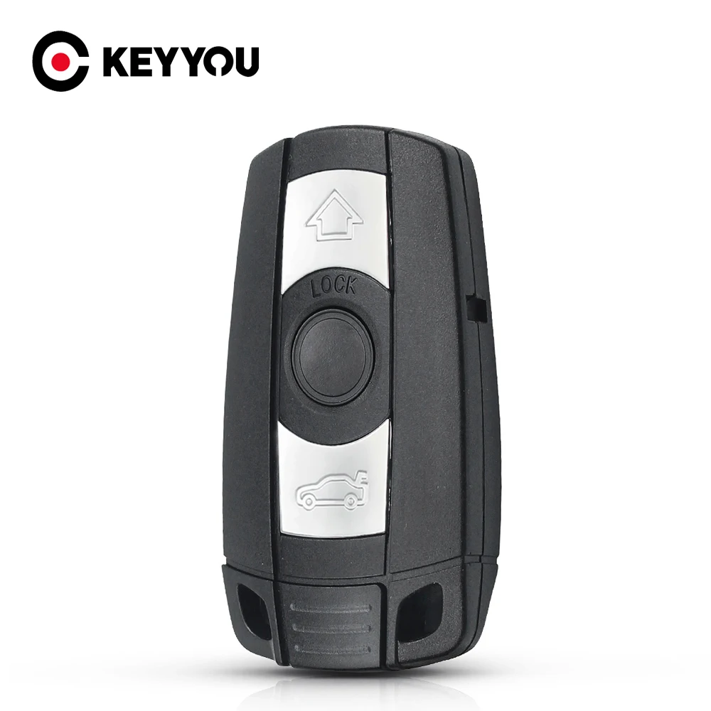 

KEYYOU For BMW 1 3 5 6 Series E90 E91 E92 E60 Remote 3 Buttons Car Key Shell Case Smart Blade Fob Case Cover