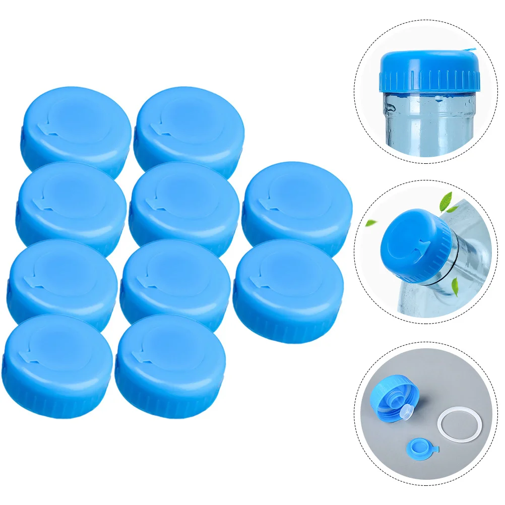 10 Pcs Threaded Sealed Cover Replacement Caps for Water Jug Container Spiral Reusable Gallon Bottle Plastic Mineral Lids