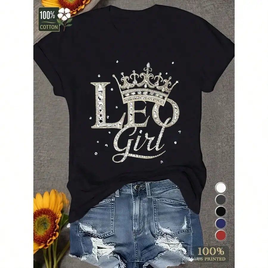 

Женская футболка Teediy LEO со сверкающей короной, удобная посадка, модная уличная одежда высокого качества для женщин