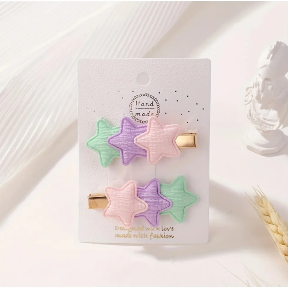 2 Peças Bonito Grampo de Cabelo Estrela para Meninas, Acessórios para Festas, Presente Atacado