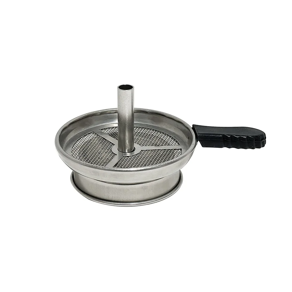 

Silver Metal Hookah Charcoal Holder Silicone Handle Hookah Heat Management Shisha Smoking Accessories