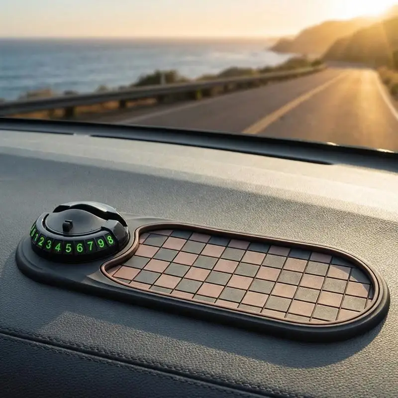 2 in 1 Car Dashboard Anti-Slip Mat with 360° Rotation Phone 