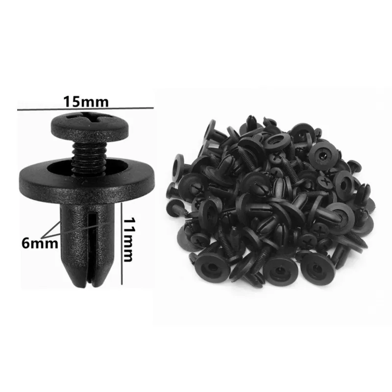 6mm Motorrad Auto Kotflügel Schraube Niet Tasche Verpackt Für Mitsubishi Radlauf Auto Stamm Kunststoff Verschluss Clip Reparatur Kleine box