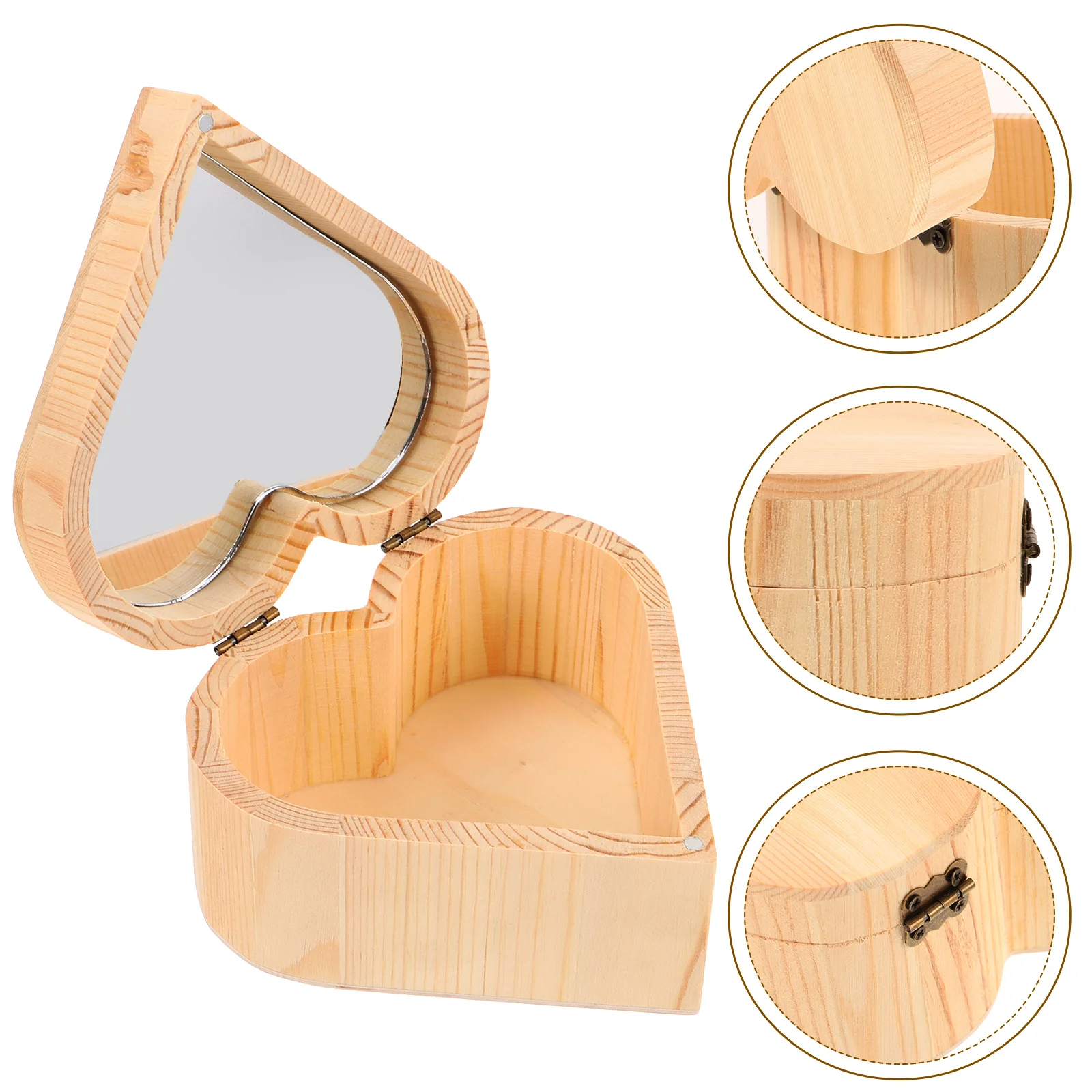

Heart Shaped Storage Box Wood Boxes for Crafts Small Jewelry Decor Holder Gift Container