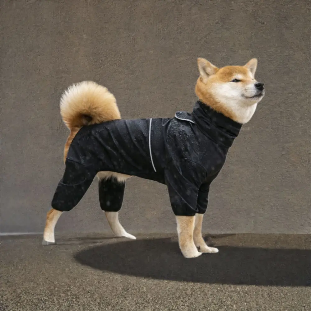 Dog Rain Overalls Reflective Dog Raincoat Adjustable Breathable Waterproof Dog Clothes Waterproof Pet Raincoat Rainy Weather