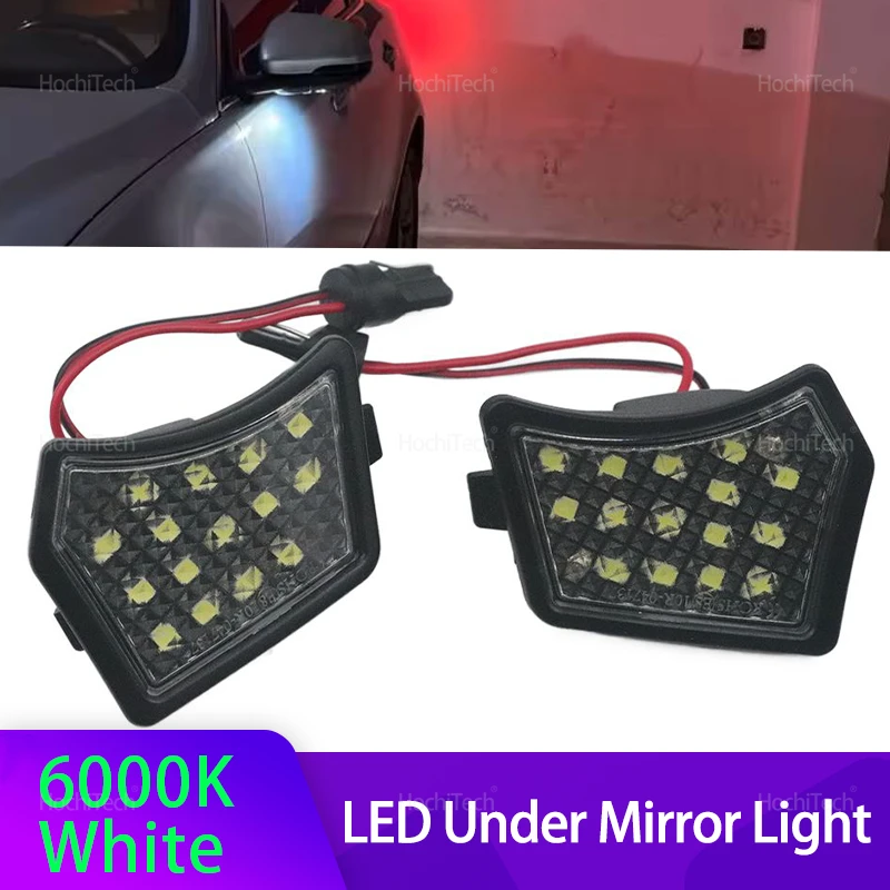 2 Stücke Weiße LED Seite Unter Spiegel Pfütze Licht für Volvo V40 V50 V60 V70 MK3 C70 MK2 XC90 XC70 C30 S40 S60 S80 für Jaguar XJ XF