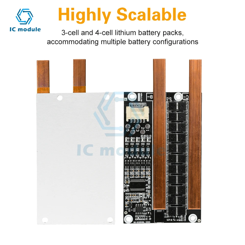 

3S 4S Lithium Battery Protection Board for Automotive Power Car Start Peak 750A Continuous 120A Same-Port Protection Board