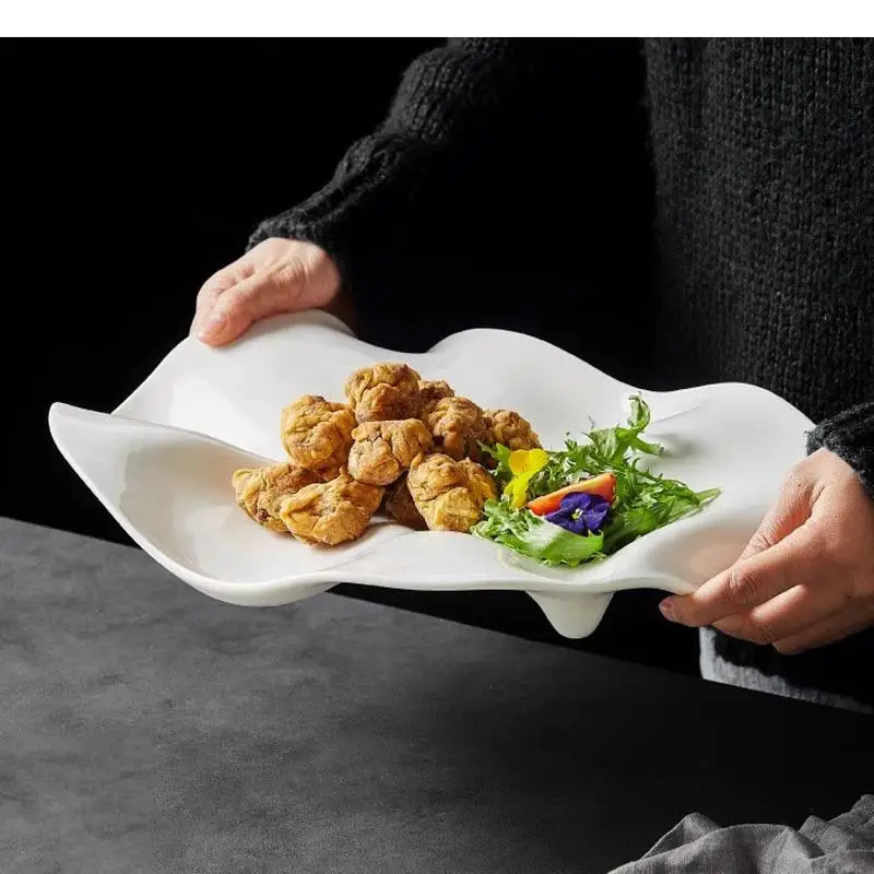 

Irregular Ceramic Dinner Plate Restaurant Dessert Dish Snack Sushi Molecular Cuisine Specialty Tableware