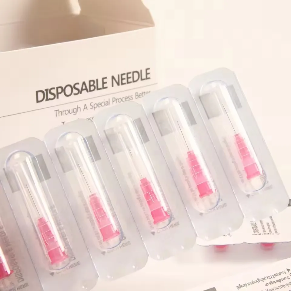 100Pcs 29G 13mm Disposable Syringe Needle Pink Painless Injection Mesotherapy Eyelid Tool Parts