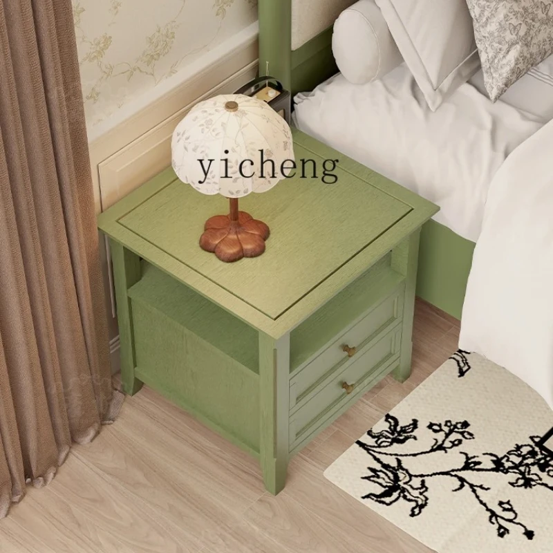 GZ-14  Bedside Table Living Room Sofa Side Cabinet Side Cabinet Bedroom Storage Green Chest of Drawers