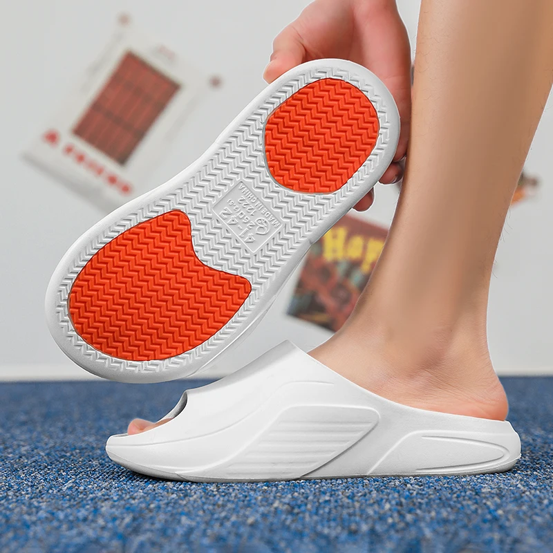 

Men's EVA One Band Slippers Thick Cushion Sole With Non-slip Patch Summer Slides