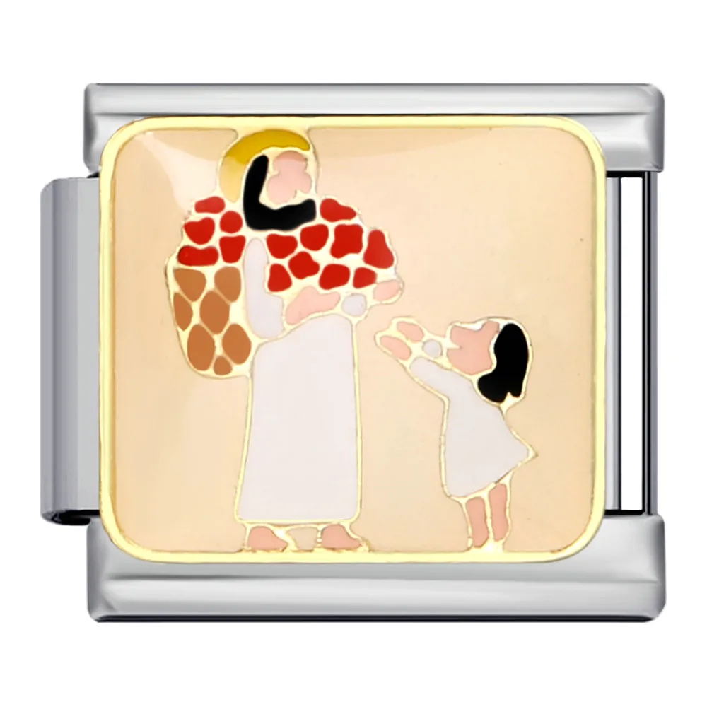 Modischer Jesus Weihnachtsmann Schneemann Weihnachts-Italienischer Charm-Anhänger Passend für 9mm Edelstahl-Armband DIY Perlen Schmuckherstellung – Detail 3