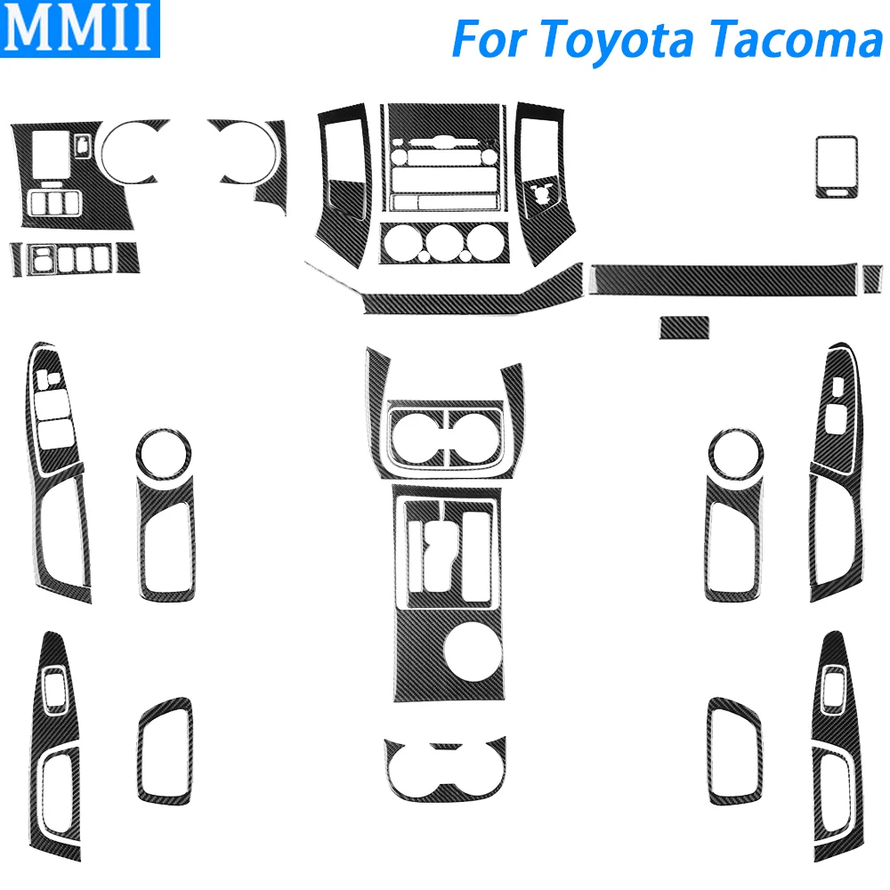 

For Toyota Tacoma 2009-2011 Carbon Fiber Center Console Gear Shift Air Vent Window Lift Panel Trim Suits Car Accessories Sticker