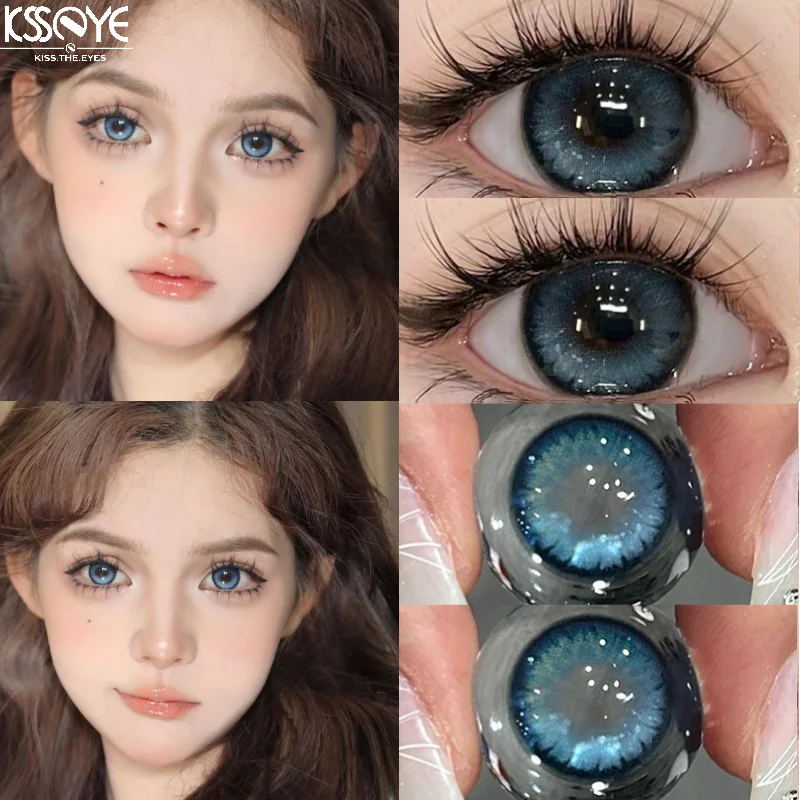 KSSEYE 2pcs Color Contact Lenses Blue Natural Pupils High Quality Brown Circle Lense Beauty Fashion Health Lens Cosmetics Yearly