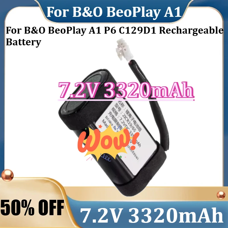 

For B&O BeoPlay A1 P6 C129D1 Rechargeable Battery New C129D3 7.2V 3350mAh High Quality Bluetooth Speaker Battery