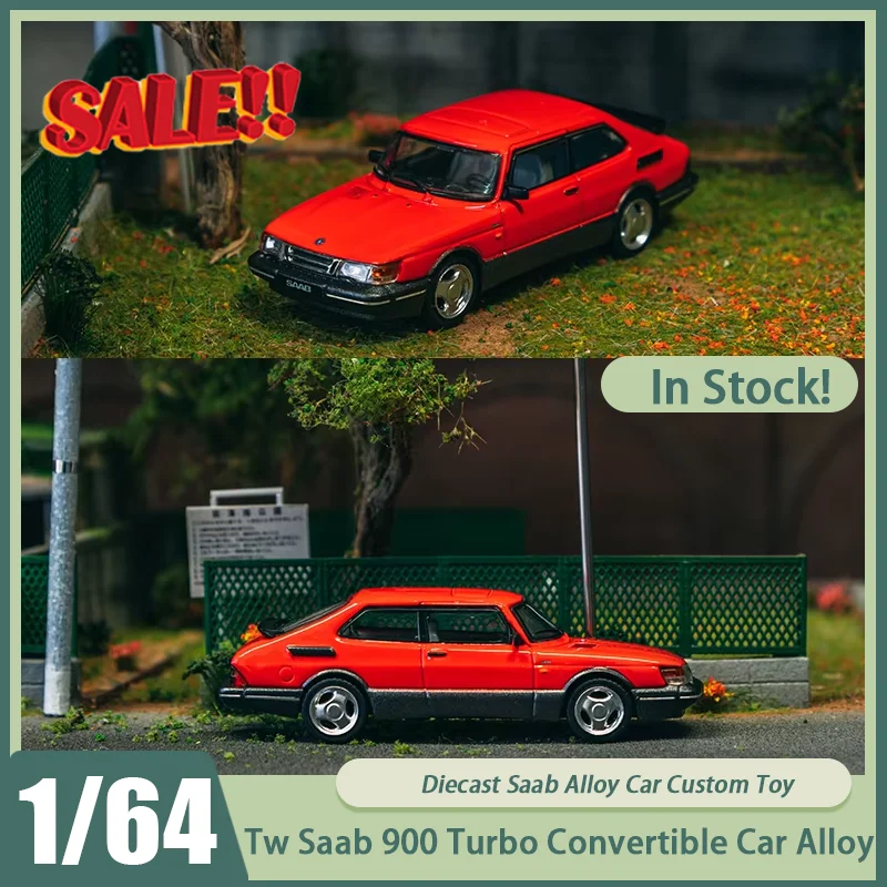 

Новинка в наличии 1:64 Tw Saab 900 Turbo-трансформер, автомобиль из сплава, миниатюрные литые украшения Saab, красные, желтые игрушки на заказ, подарок для детей