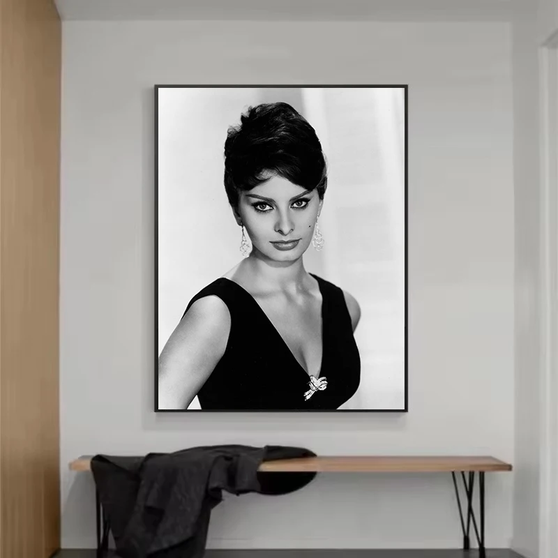 خمر ضرب الممثلة صوفيا لورين فيلم ستار موضة التصوير المشارك حائط لوح رسم صورة فنية ديكور المنزل الداخلي هدية