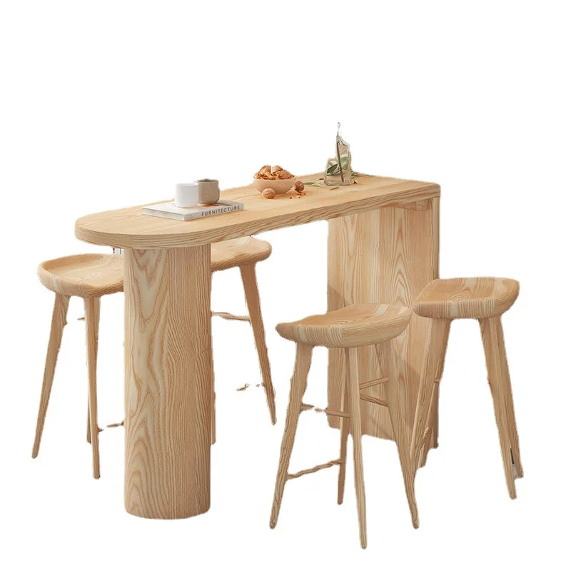 

Бытовой бревенчатый барный стол, перегородка для гостиной, креативный высокий стол, окно, современное