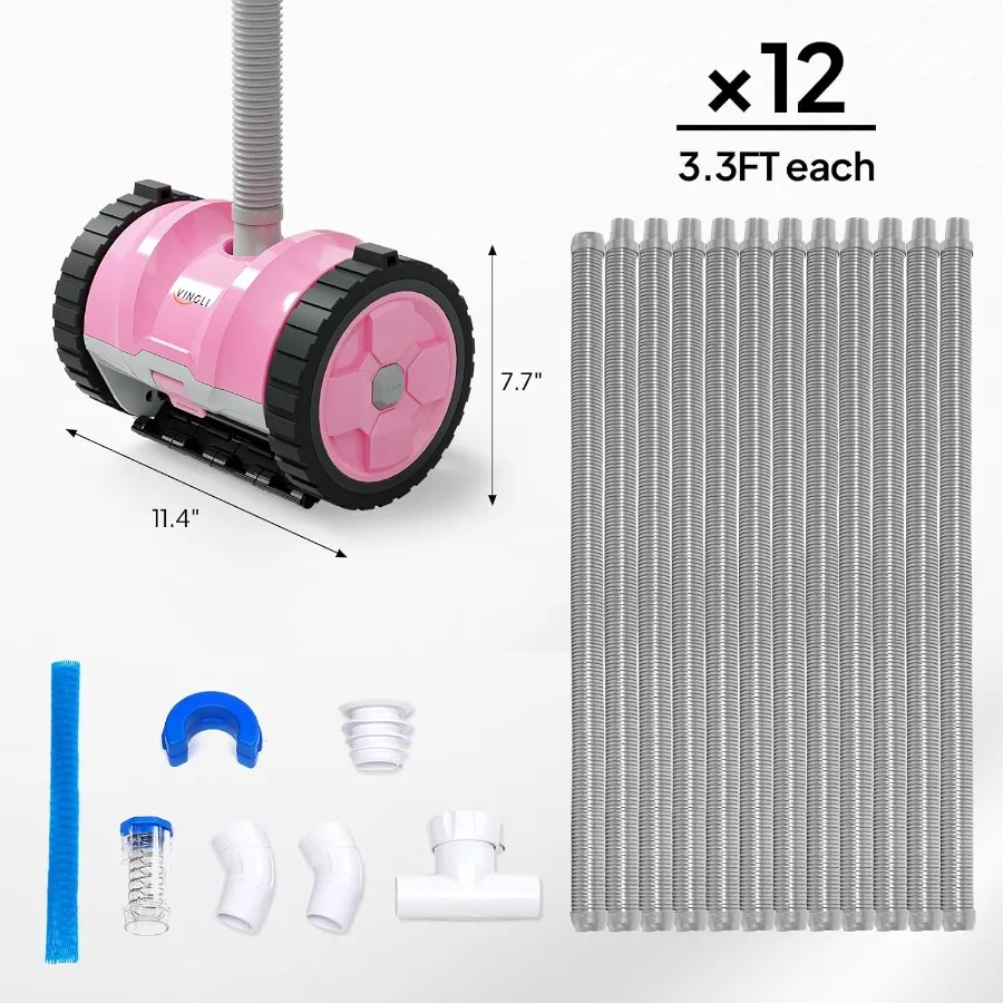 2025 ترقية منظف حمام السباحة على جانب الشفط لحمامات السباحة الداخلية مع شفط قوي لتسلق الجدران و 39.6 قدم TangleFree Ho