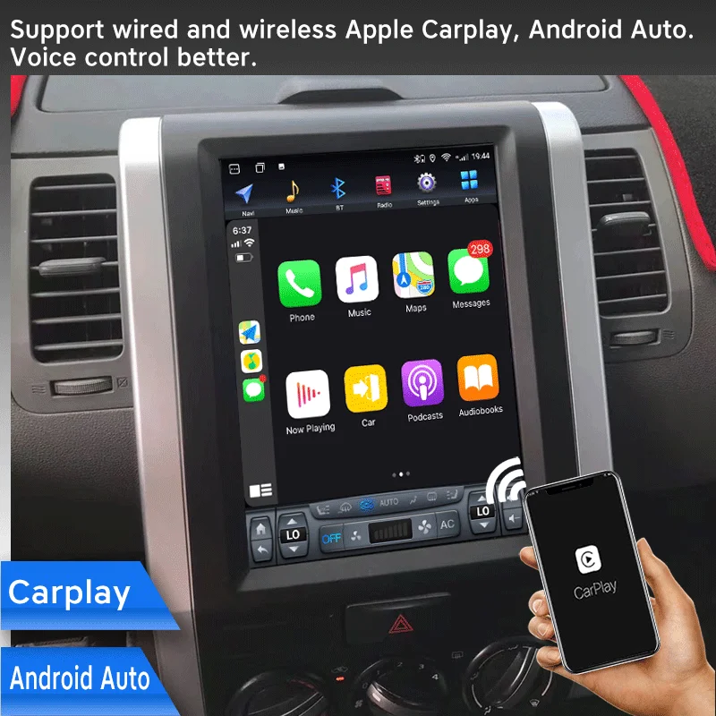 ZOYOSKII Android 14 Vertical Tesla Screen Car GPS Multimedia Radio Navigation Player For Nissan Xtrail MX6 X-trail T31 2007-2015