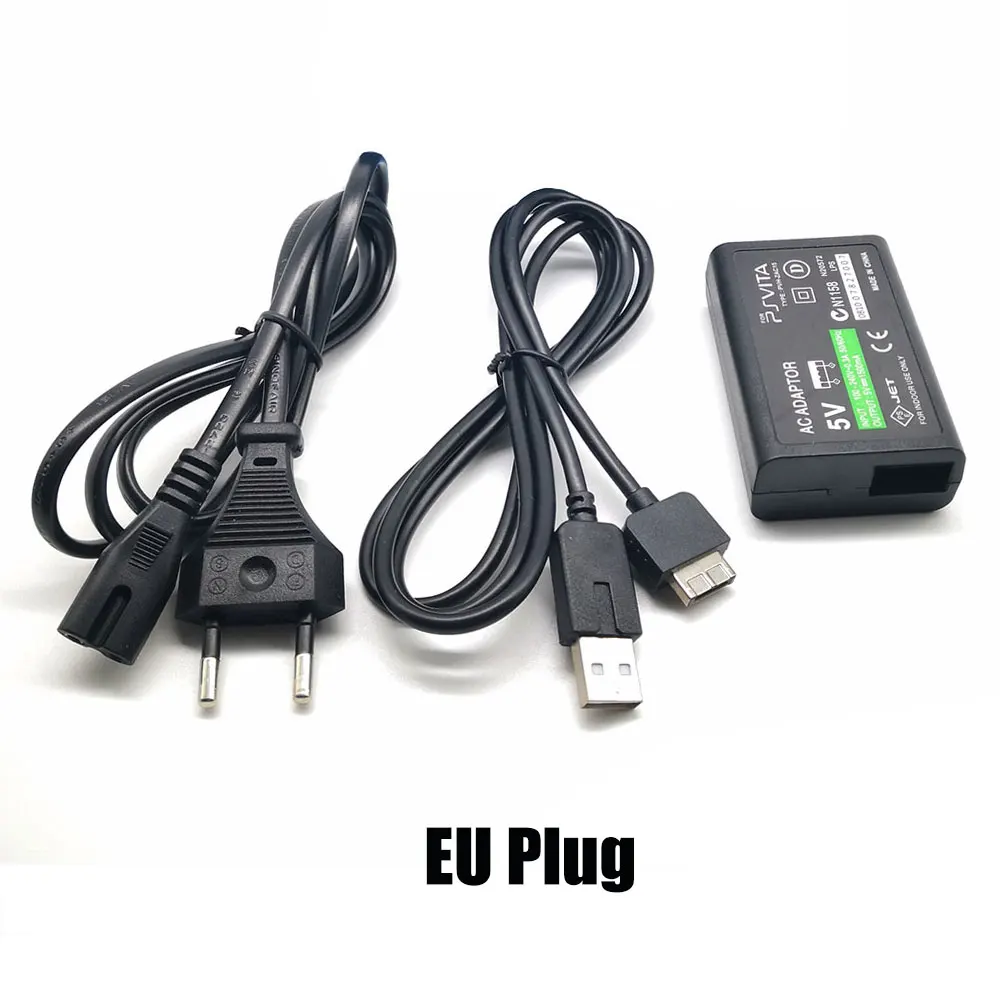 1세트 EU US 플러그 홈 충전기 전원 공급 장치 5V AC 어댑터 USB 충전 케이블 코드 PSVita PS Vita PSV 1000 게임 액세서리용