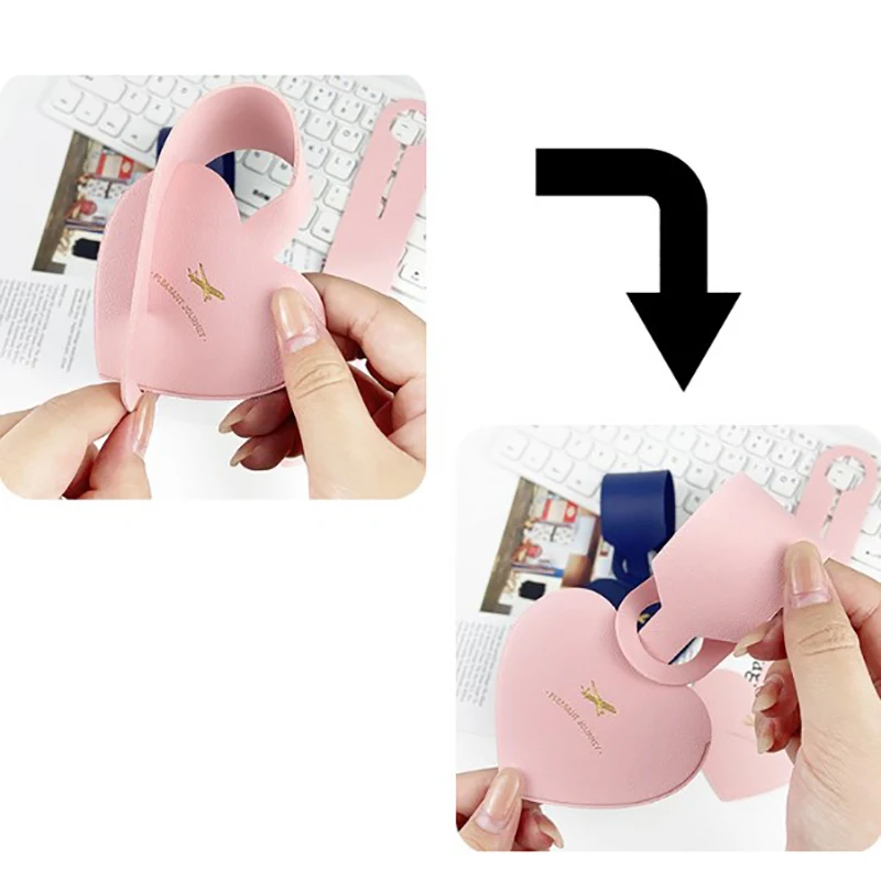 Simple Heart Shape Leather Luggage Tag  Travel Suitcase ID Address Holder Baggage Tags Boarding Bag Portable Label