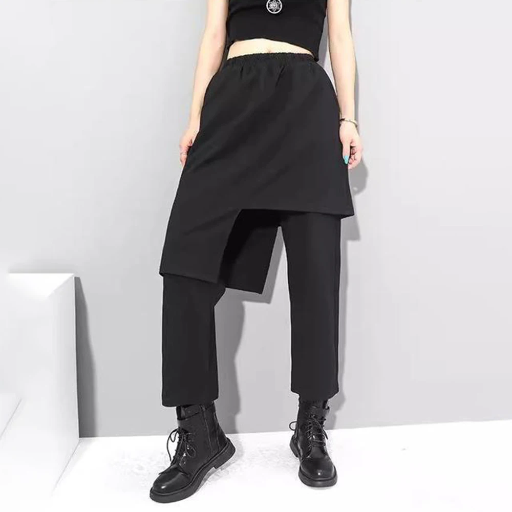 XS-5XL Summer New Unisex Asymmetrical Skirt Pants American Retro Fashion Trend High Street Loose Casual Niche Neutral Bottoms