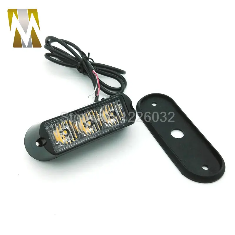 5 Colors High Power 12V/24V 3 LED Waterproof Car Truck Emergency Strobe Flash Warning Light Amber Red Blue White Green