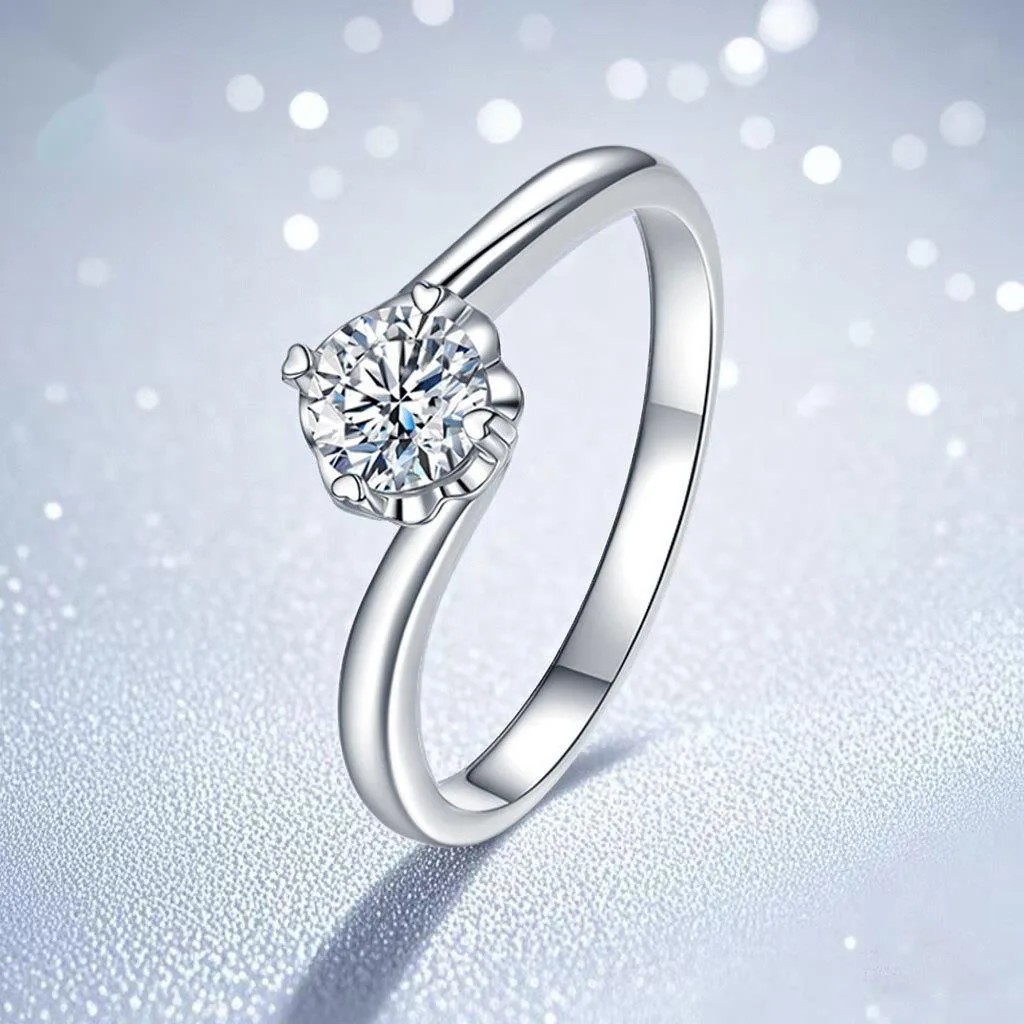 

TY 0.5/1 Carat Lab Grown Diamond Ring For Women Men 925 Sterling Silver Fine Jewelry Wedding Ring Gift D VVS1 Simple Stylish