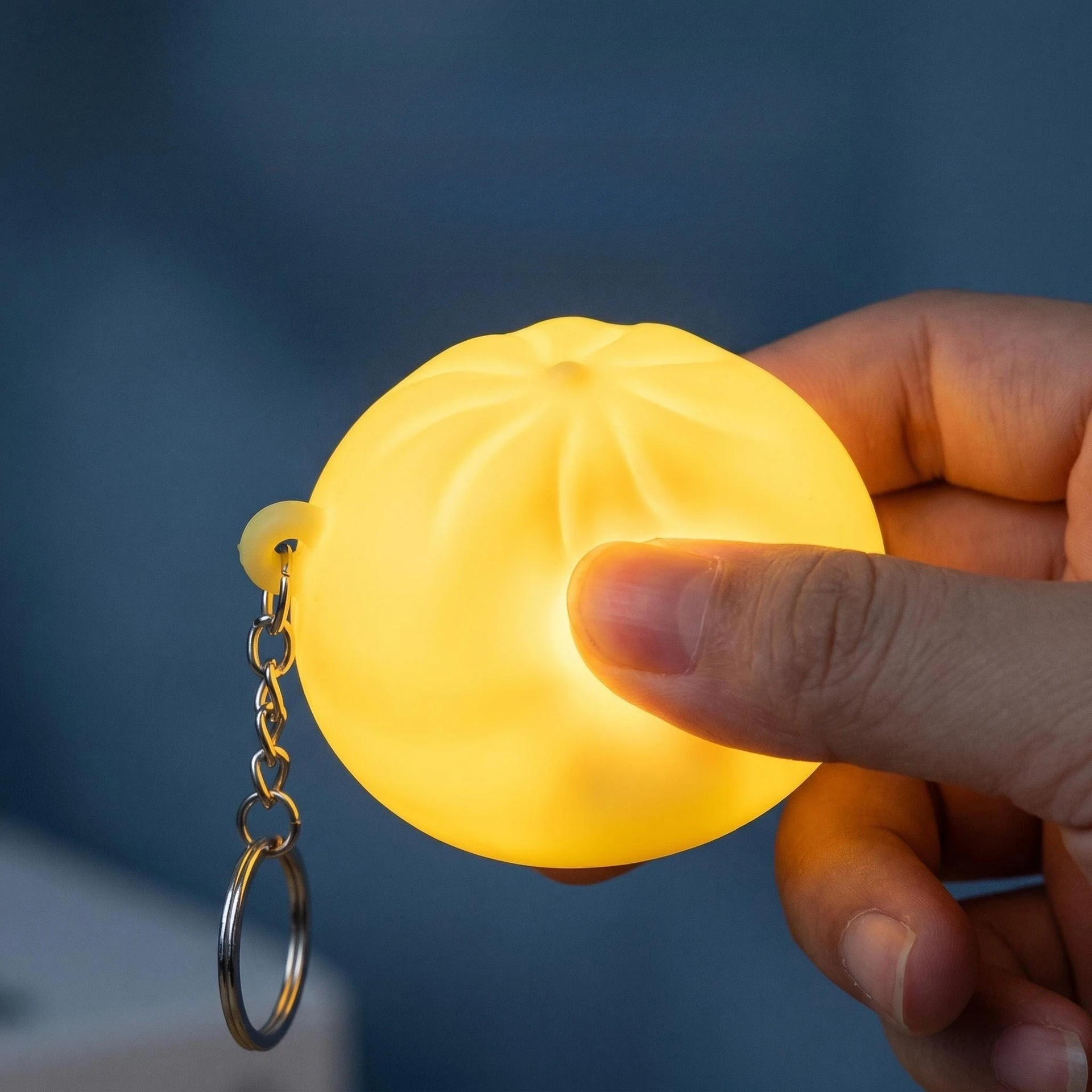 Colorful Silicone Dumpling Squishy Toy Glowing Buns Silicone Lights Up Buns Keychains Cute Emotion Fidgets Toy Christmas Gift
