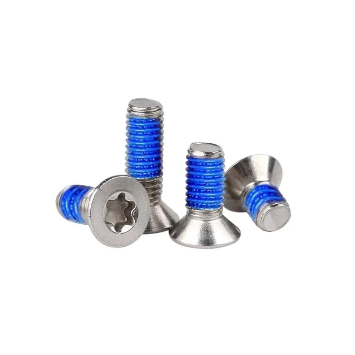 304 Stainless Steel Countersunk Plum Blossom Groove Coated With Blue Glue Anti Loosening And Anti Falling Bolt M2M2.5M3M4-M5