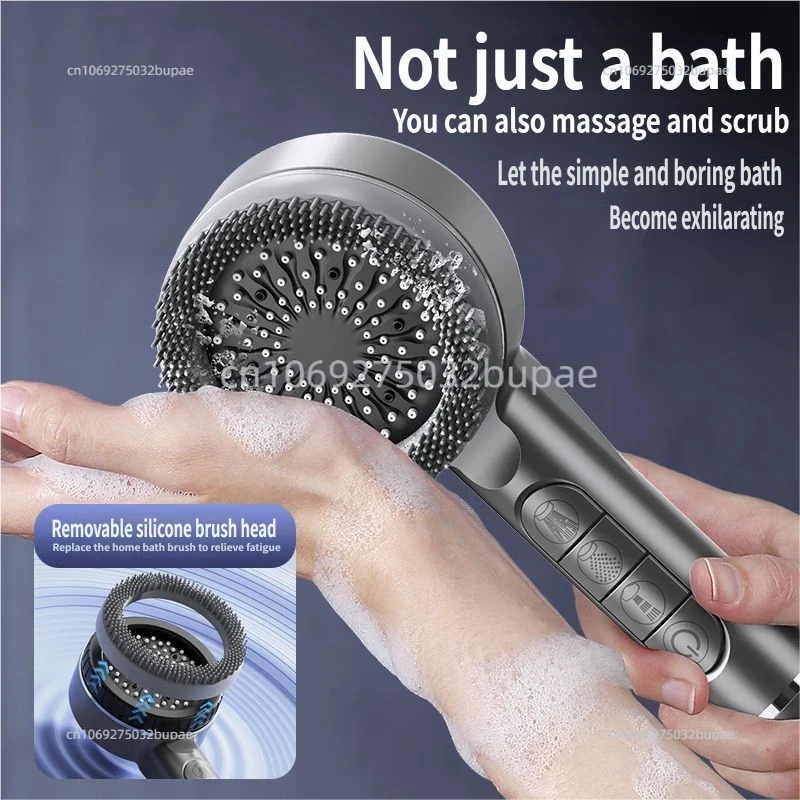 Spa Massage Handheld Shower Head for Bathroom Liquid Silicone Soft Brush Relieve Body Fatigue Neck Back Skin Exfoliating Sprayer view 4